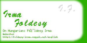 irma foldesy business card